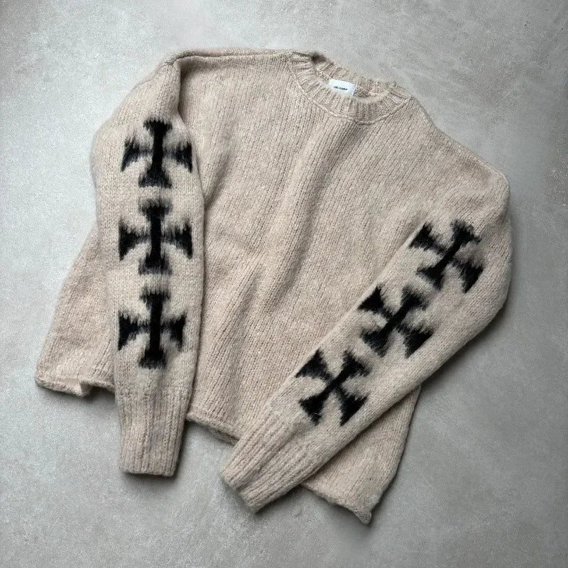 CHRISTWRLD™ Crossed Arms Knitted Sweater