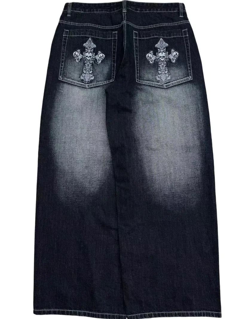 CHRISTWRLD™ Back-Crossed Baggy Jeans