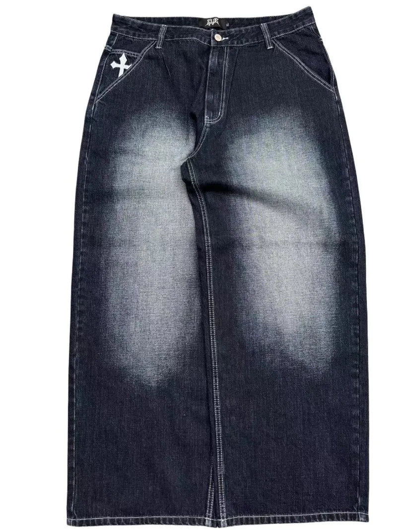 CHRISTWRLD™ Crossed Twins Baggy Jeans