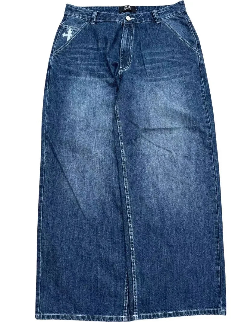 CHRISTWRLD™ Back-Crossed Baggy Jeans
