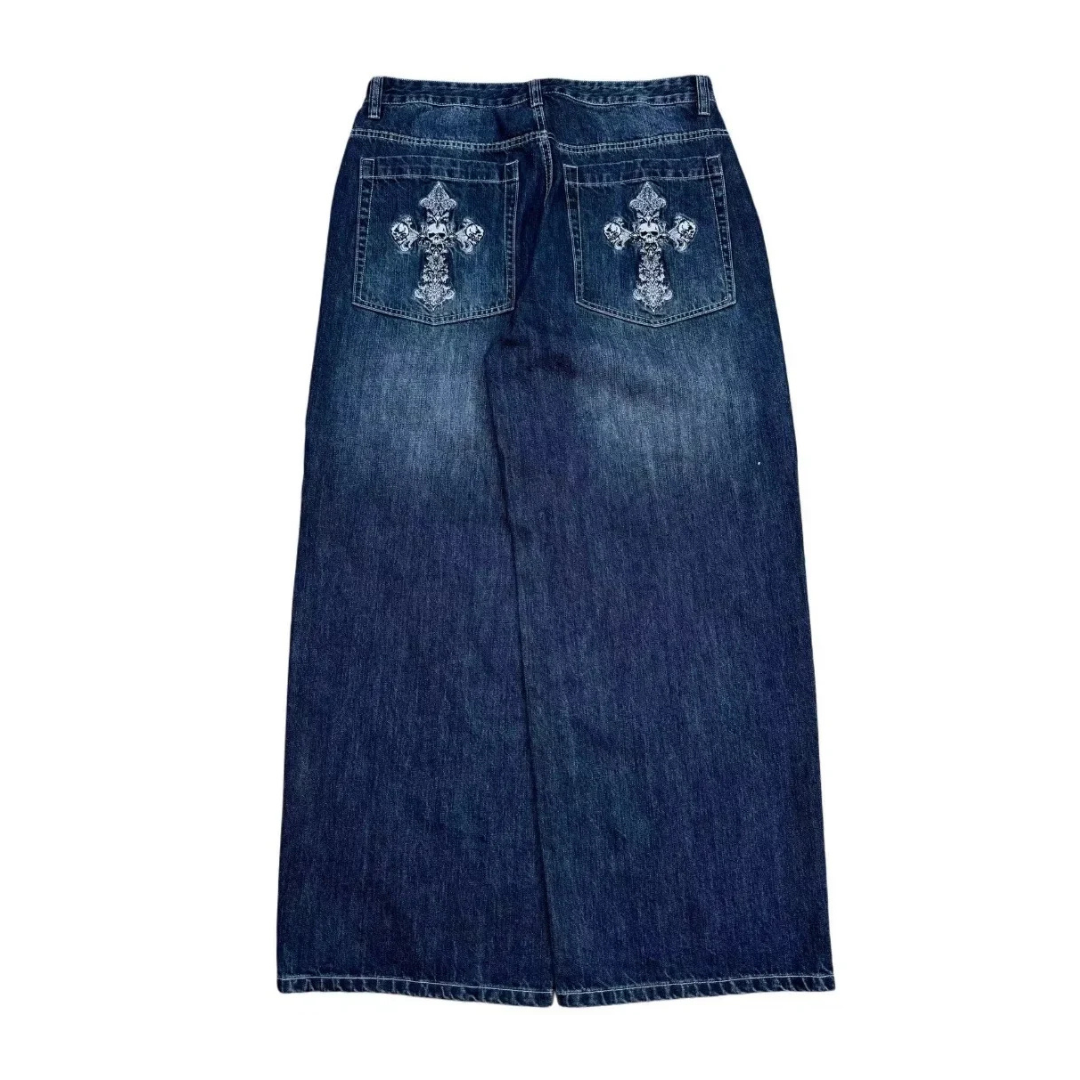 CHRISTWRLD™ Back-Crossed Baggy Jeans
