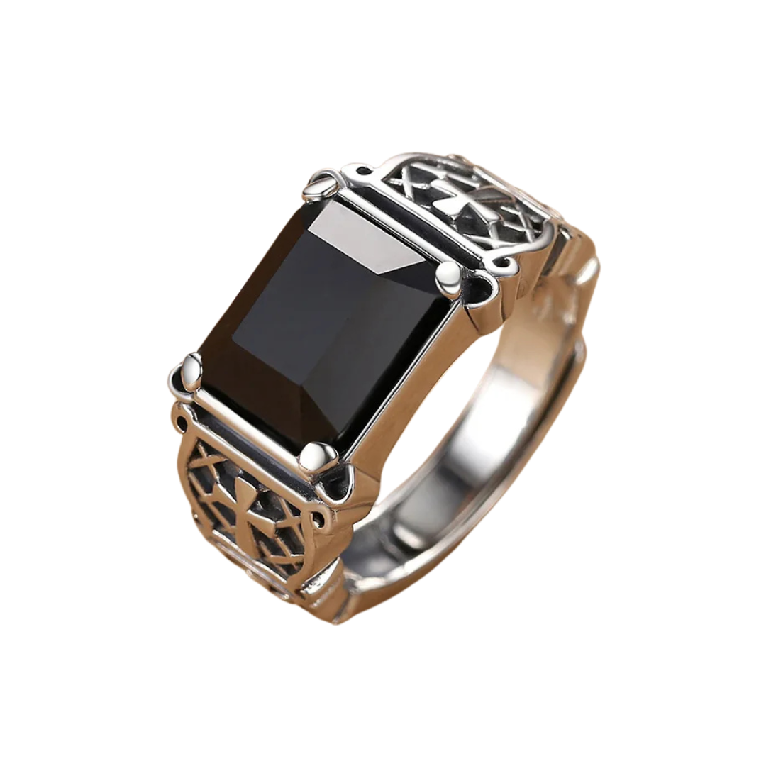 CHRISTWRLD™ Black Stone Silver Ring